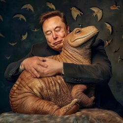 Elon Musk and the dinosaur baby Meme Template