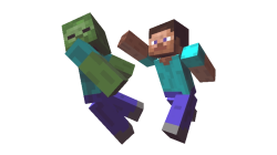 minecraft steve punches zombie Meme Template