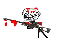 Bloody trollface with sniper Meme Template