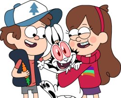 Dipper, Mabel, and Bunnicula Meme Template