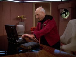 Picard At His Desk Meme Template