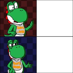 Drake Hotline Bling but with Clone Yoshi Meme Template