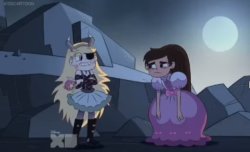 Star butterfly and Marco Diaz dressed in weird outfits Meme Template