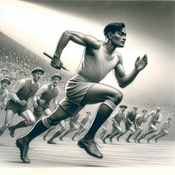 A man running a race in 1920s olympics Meme Template