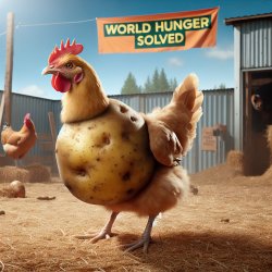 "I've solved world hunger. All we need to do is crossbreed chick Meme Template