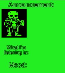 Green_Sans announcement temp Meme Template