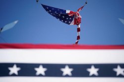 U.S. Flag just before Trump was shot Meme Template