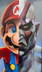 Dope ass Kratos-Mario Meme Template