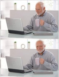Old man coffee computer template Meme Template