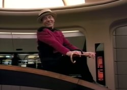 Picard Hat and Cane Meme Template