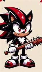 Shadow the hedgehog with a bat Meme Template