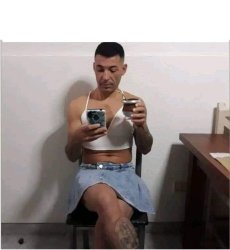 man with phone and mini Meme Template