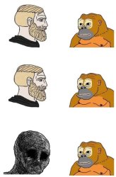 Chad vs monkey Meme Template