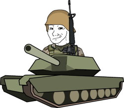 wojak in a tank (happy) Meme Template