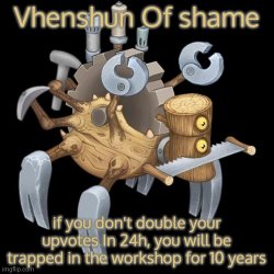 Vhenshun of shame Meme Template