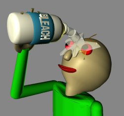 Baldi pours bleach in his eyes Meme Template