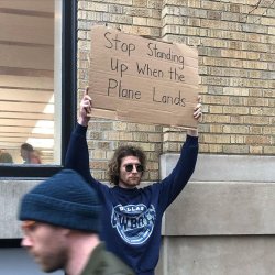 dude protests Meme Template