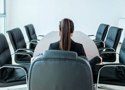 Woman in empty board room CEO Meme Template