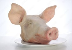 Pig head on a plate Meme Template