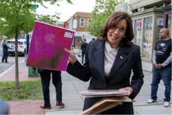 Kamala sharing her vinyls Meme Template