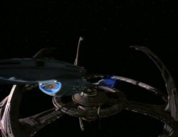 USS Voyager In Front Of Deep Space Nine Meme Template