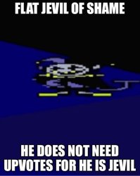 Flat jevil of shame Meme Template