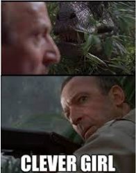 Clever Girl 2 panel Meme Template