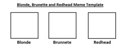 Blonde, Brunette, Redhead Meme Template Meme Template