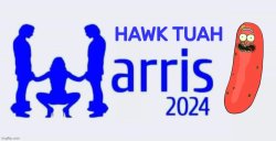 Hawk Tuah Harris Logo Meme Template