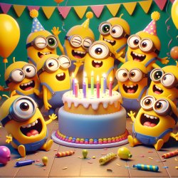 minions celebrating birthday Meme Template