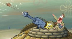 SpongeBob W/ Gun Meme Template