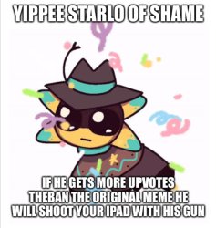 Yippee Starlo of shame Meme Template