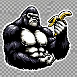 Gorilla holding banana meme image, PNG, street graffiti Meme Template