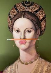 the orange pencil mujer con lapiz en nariz AgnoloBronzino S.XVI Meme Template