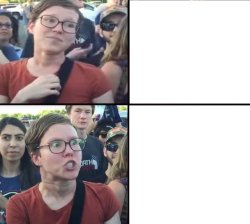 Triggered liberal woman nice and mean Meme Template