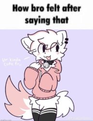 How bro felt after saying that (femboy furry edition) Meme Template