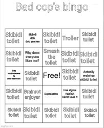 Bad cop's bingo Meme Template