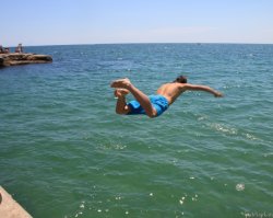 man jumping in water Meme Template