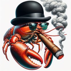 Lobster with a bowler hat that's smoking a cigar Meme Template