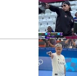 korea turkey olympic shooter vertical Meme Template