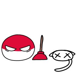 Polandball kills a catball Meme Template