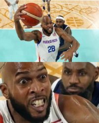 LeBron in the Olympics Meme Template