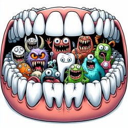 Cartoon monsters in a tooth Meme Template