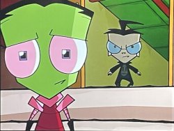 Dib angrily looking at Zim Meme Template