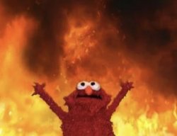 Fire Elmo Meme Template