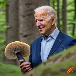 Biden with mushroom Meme Template