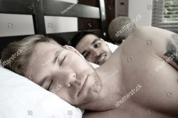 Two men in bed together Meme Template