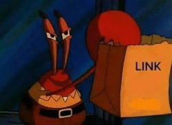 Mr Krabs Link Bag Meme Template