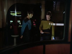 Vulcan and Human on the Enterprise-D. Meme Template