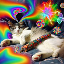 Cat smoking weed Meme Template